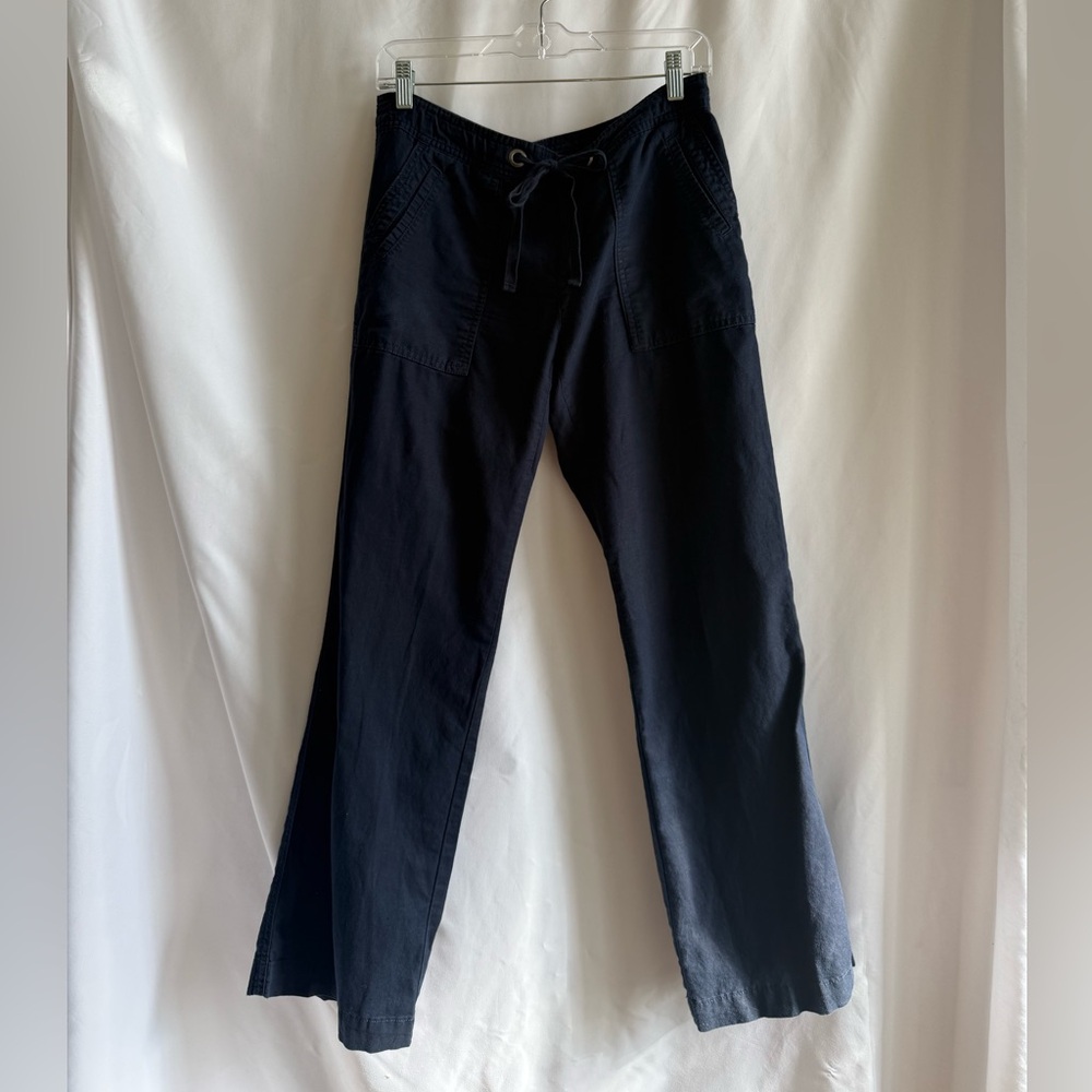 Banana Republic Navy Straight-Leg Drawstring Pants